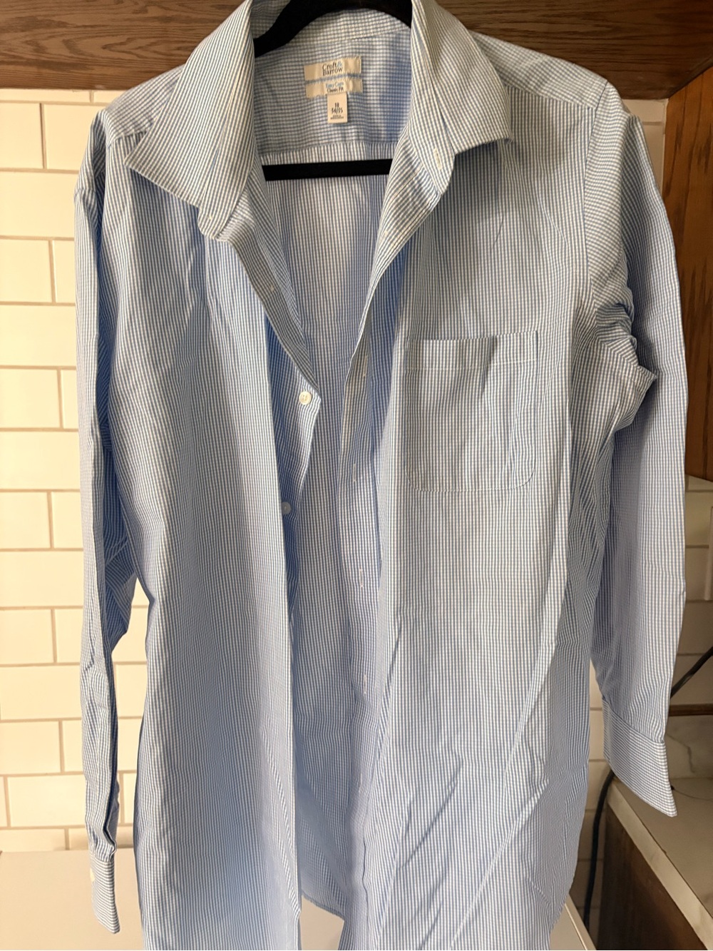 croft & barrow Light Blue Micro-Stripe Men's Dress Shirt